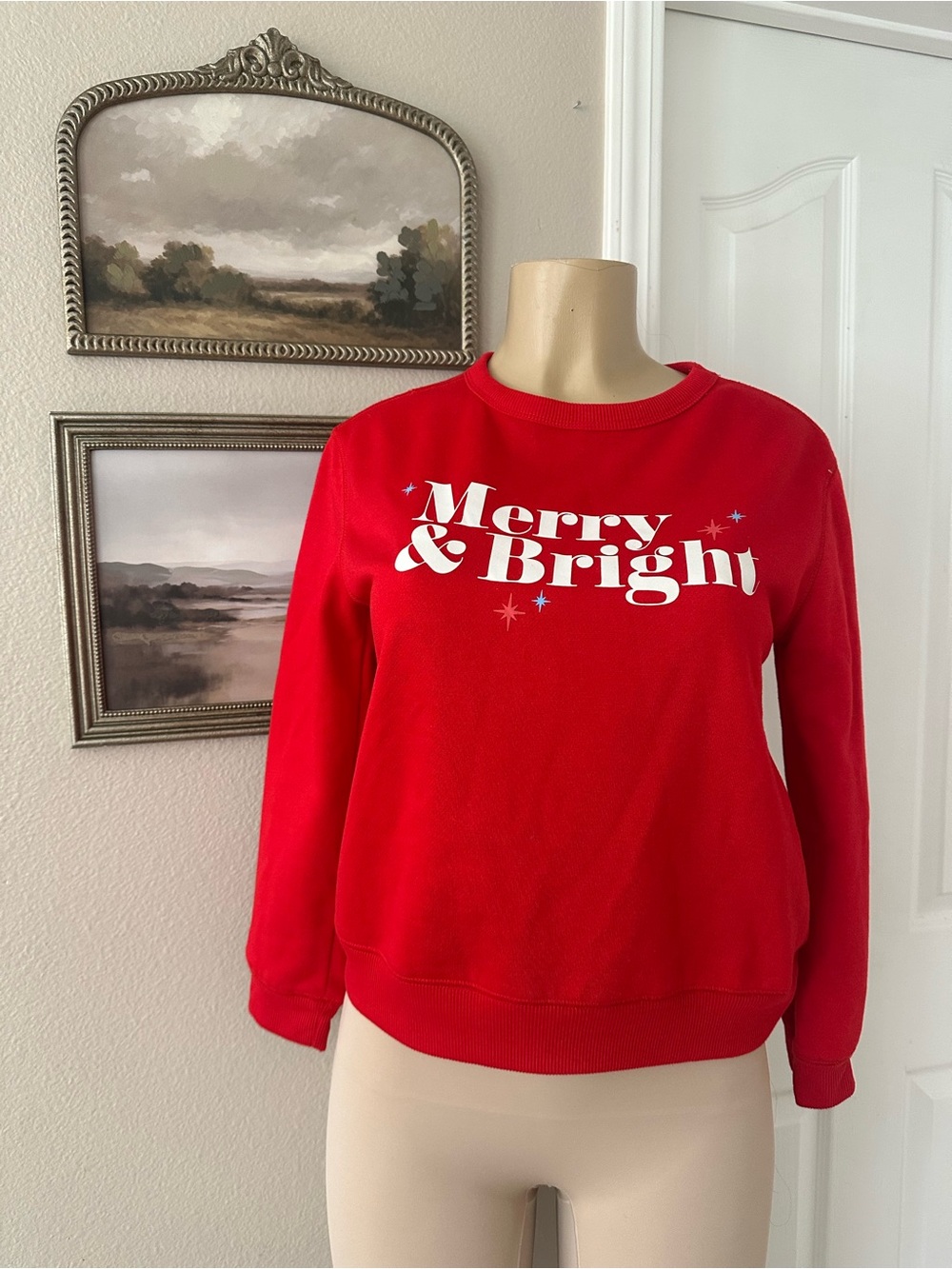 Wondershop Red "Merry & Bright" Crewneck Sweatshirt